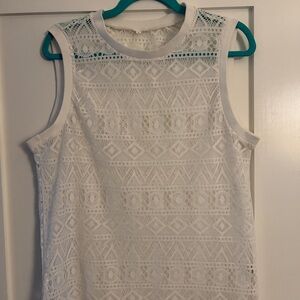 Men's White Lace Tank Top